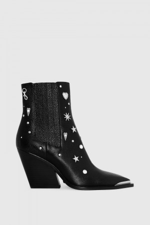 Botte Rebecca Minkoff West Bootie Femme Noir Argent | 82BOHXUIZ
