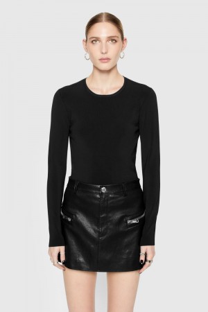 Hauts Rebecca Minkoff Bonnie Long Sleeve Femme Noir | 80CLNKORP