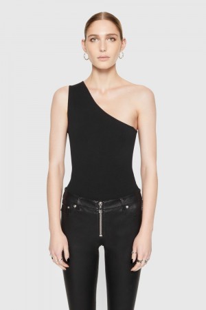 Hauts Rebecca Minkoff Bonnie One-Shoulder Bodysuit Femme Noir | 64OIRSPQA