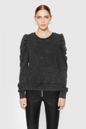 Hauts Rebecca Minkoff Janine Sweatshirt Femme Lavage Noir | 34YRJCBAD