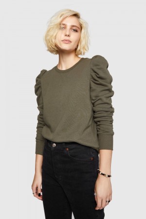 Hauts Rebecca Minkoff Janine Sweatshirt Femme Vert Olive Vert | 26THVUFIN
