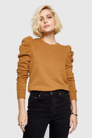 Hauts Rebecca Minkoff Janine Sweatshirt Femme Caramel | 07FVNTZCK
