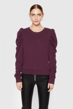 Hauts Rebecca Minkoff Janine Sweatshirt Femme Rouge Foncé | 04USIGYQJ