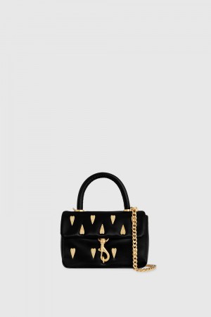 New Arrivals Rebecca Minkoff Edie Top Handle With Heart Studs Femme Noir | 81IYURDMP