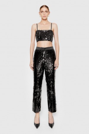 Pantalons Rebecca Minkoff Jane Sequin Trouser Femme Multicolore | 75KWZOQGE