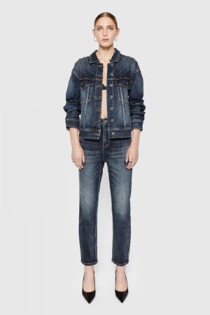 Pantalons Rebecca Minkoff Ozzy Studded Straight Leg Femme Lavage | 57CUOFSVE