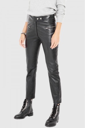 Pantalons Rebecca Minkoff Poppy Leather Legging Femme Noir | 48HAVMZUE