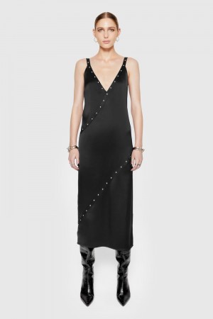 Peignoir Rebecca Minkoff Camilla Studded Maxi Dress Femme Noir | 48QTRVMPG