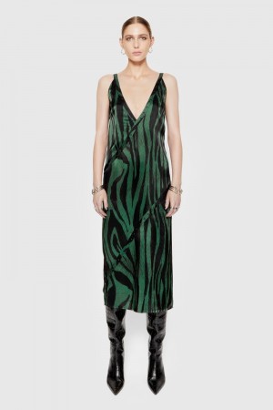 Peignoir Rebecca Minkoff Camilla Studded Printed Maxi Dress Femme Watercolor Zebra | 36KZMIHWJ