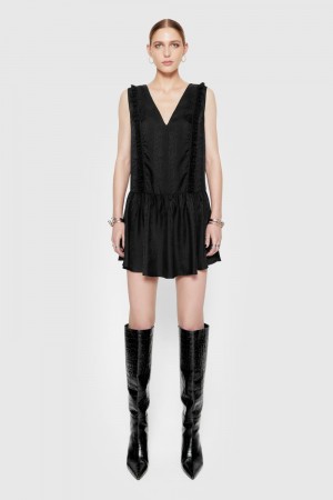 Peignoir Rebecca Minkoff Valerie Mini Dress Femme Noir | 46WDEVMIR