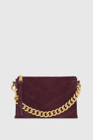 Pochettes Rebecca Minkoff Edie Maxi Crossbody Femme Rouge Foncé | 04NKYWVAM