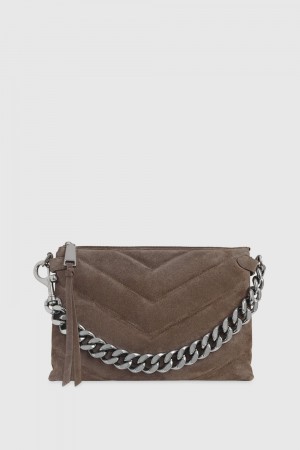 Pochettes Rebecca Minkoff Edie Maxi Crossbody Femme Grise | 90FIZUHAW