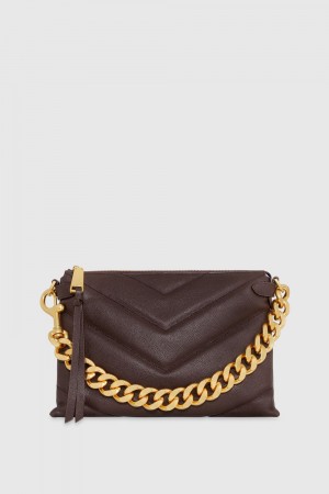 Pochettes Rebecca Minkoff Edie Maxi Crossbody Femme Cigaro/Antique Brass | 86EHXGKTB