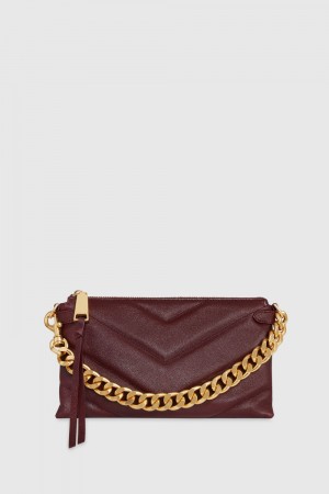 Pochettes Rebecca Minkoff Edie Maxi Medium Crossbody Femme Rouge Foncé | 98ZRIPDFW