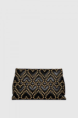 Pochettes Rebecca Minkoff Heart Stud Quilt Pillow Clutch Femme Noir | 12ZTPKGHC