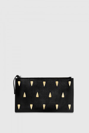Pochettes Rebecca Minkoff Large Heart Studded Pouch Femme Multicolore | 57QTULMJF