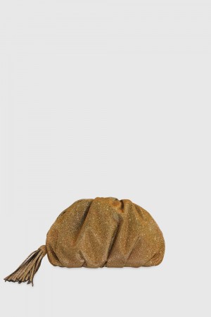 Pochettes Rebecca Minkoff Ruched Clutch Femme Doré | 38CIVPRJB
