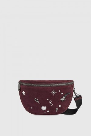 Sac Banane Rebecca Minkoff Darren Belt Bag With Celestial Studs Femme Rouge Foncé | 67JBIQNSE