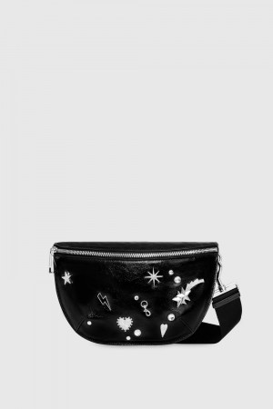 Sac Banane Rebecca Minkoff Darren Belt Bag With Celestial Studs Femme Noir Argent | 80OTZWJLV