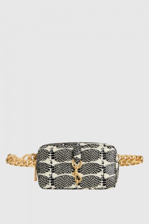 Sac Banane Rebecca Minkoff Edie Belt Bag Femme Noir Blanche Serpent | 94QTRCJIZ