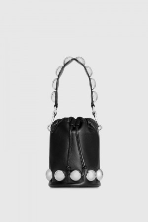 Sac Bandoulière Rebecca Minkoff Bubble Stud Small Bucket Femme Noir Argent | 76AXWMULJ