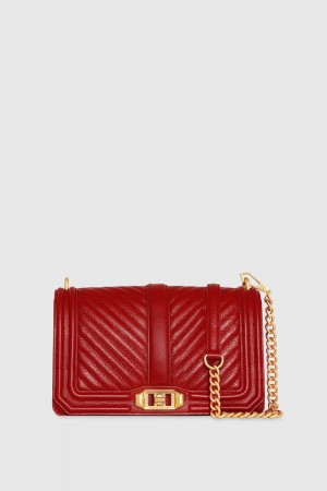 Sac Bandoulière Rebecca Minkoff Chevron Quilted Love Crossbody Femme Rouge | 15RLSVNCH
