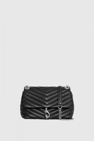 Sac Bandoulière Rebecca Minkoff Edie Crossbody Femme Noir Argent | 62UFWAHZR