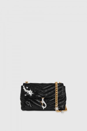 Sac Bandoulière Rebecca Minkoff Edie Date Night Crossbody With Celestial Charms Femme Noir Multicolore | 05KOAIJHY