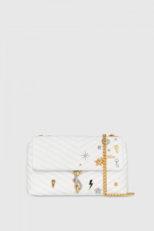 Sac Bandoulière Rebecca Minkoff Edie Medium Crossbody With Celestial Studs Femme Paper | 86QWAHPRZ