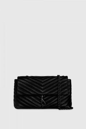 Sac Bandoulière Rebecca Minkoff Edie Medium Crossbody Femme Noir Noir | 86DAPQEOW