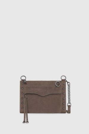 Sac Bandoulière Rebecca Minkoff M.A.B. Crossbody With Studs Femme Grise | 18HFRYKVI