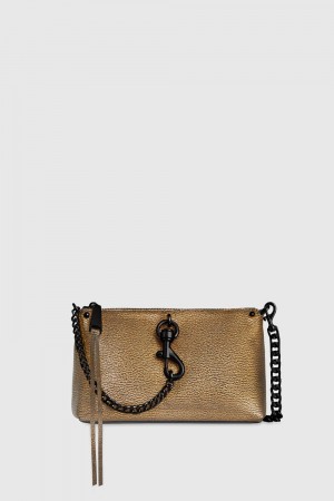 Sac Bandoulière Rebecca Minkoff Megan Crossbody Femme Doré Noir | 23KCHGNLM