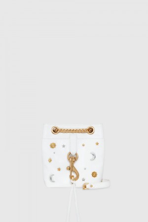 Sac Bandoulière Rebecca Minkoff Mystical Edie Small Bucket Crossbody Femme Blanche Multicolore | 75WKVNQME