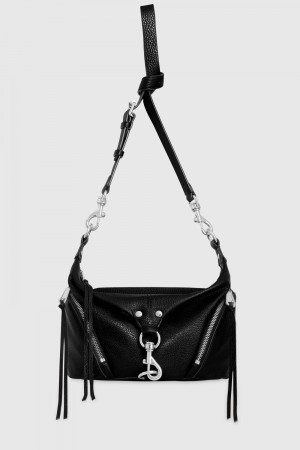 Sac Bandoulière Rebecca Minkoff Small Julian Crossbody Femme Noir Argent | 73ZXSWTDE