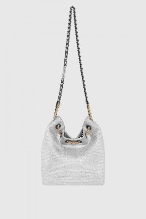 Sac Bandoulière Rebecca Minkoff Soft Bucket Bag Femme Argent | 96IJOGZDT