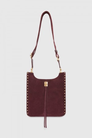 Sac Porté Épaule Rebecca Minkoff Darren Medium Feed Femme Rouge Foncé | 95EIFCBHW