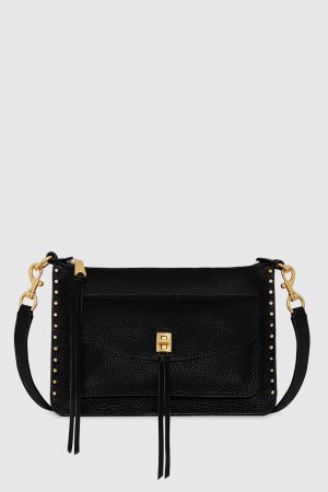 Sac Porté Épaule Rebecca Minkoff Darren Signature Shoulder Bag Femme Noir | 85WDJSEZB