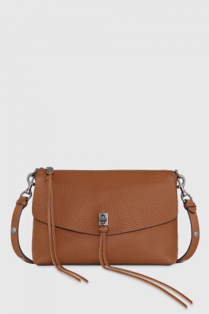 Sac Porté Épaule Rebecca Minkoff Darren Top Zip Shoulder Bag Femme Rocher | 35TUKNBIZ