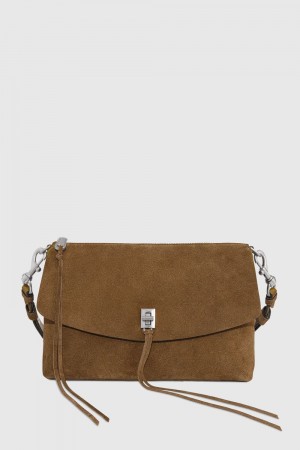 Sac Porté Épaule Rebecca Minkoff Darren Top Zip Shoulder Bag Femme Whiskey | 31FQBXGLH