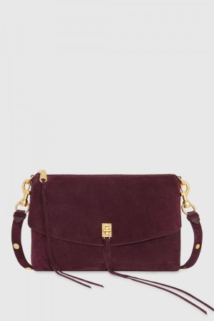 Sac Porté Épaule Rebecca Minkoff Darren Top Zip Shoulder Bag Femme Rouge Foncé | 27BVYGZOI