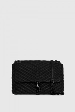 Sac Porté Épaule Rebecca Minkoff Edie Flap Shoulder Bag Femme Noir Noir | 64NALHEVR