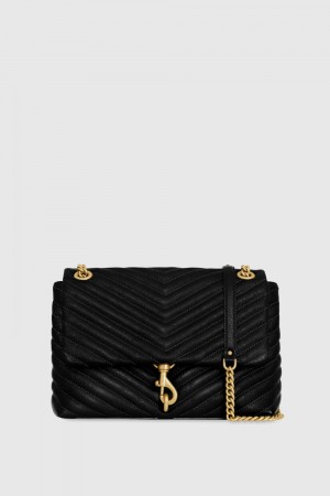 Sac Porté Épaule Rebecca Minkoff Edie Flap Shoulder Bag Femme Noir | 25BYNXUIO