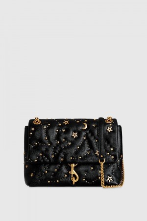 Sac Porté Épaule Rebecca Minkoff Edie Flap Shoulder With Celestial Studs Femme Noir | 19JLCTEIQ