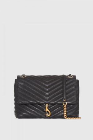 Sac Porté Épaule Rebecca Minkoff Edie Flap Shoulder Bag Femme Noir Multicolore | 13EGOUBAP