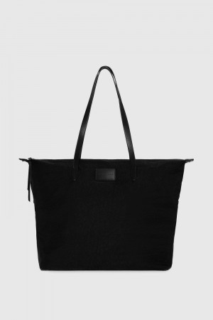 Sacs Fourre Tout Rebecca Minkoff Washed Nylon Tote Femme Noir | 94JKIHTZL