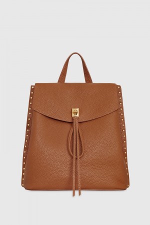 Sacs à Dos Rebecca Minkoff Darren Signature Backpack Femme Caramello/Antique Brass | 25LUZIBTN
