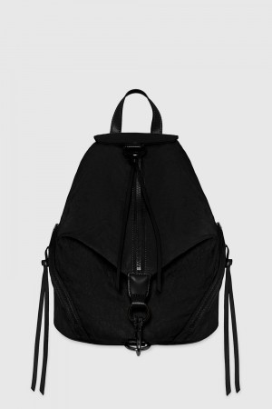 Sacs à Dos Rebecca Minkoff Julian Washed Nylon Backpack Femme Noir | 65SKMPLGZ