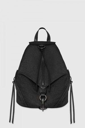 Sacs à Dos Rebecca Minkoff Julian Washed Nylon Backpack Femme Noir | 54EKUQPGN