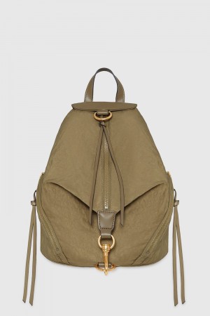 Sacs à Dos Rebecca Minkoff Julian Washed Nylon Backpack Femme Military | 39CVMQGIK