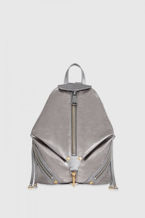 Sacs à Dos Rebecca Minkoff Nylon Medium Zip Julian Backpack Femme Grise Foncé Multicolore | 52ERWJAKG
